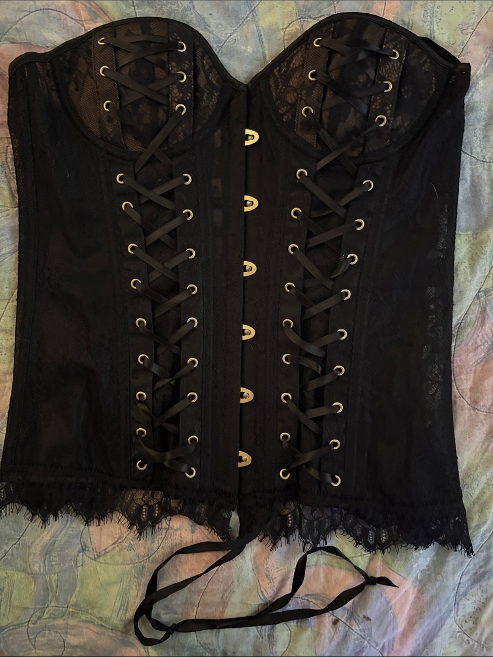 Steampunk Black corset Adore Me Lace Bustier Large